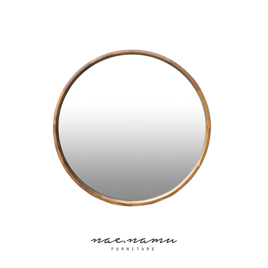 Mirror Wood Frame Circle 60 cm