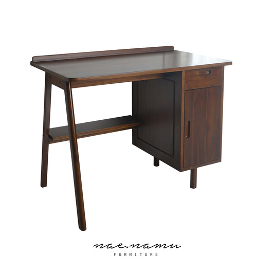 Benky Wooden Desk + Storage